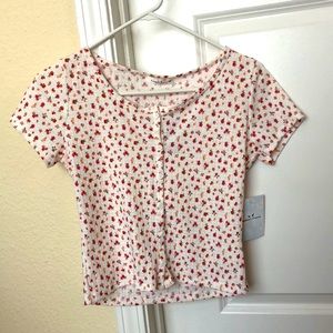 Floral Buttoned Crop Shirt!